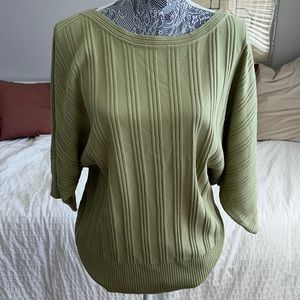 Vila Milano Slouch Scrunch Super Soft 3/4 Sleeve Knit Crew Neck Sweater Top.